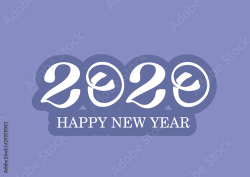 Happy new 2020 year - cute template poster banner art. Happy new year - for invitation.