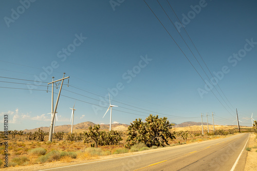 wind turbines on the desert road