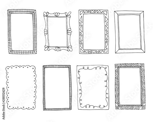 hand drawn vector frames set