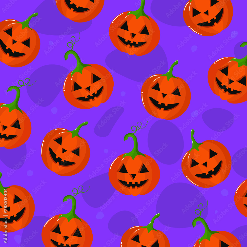 Vector graphics. Halloween pattern. Cartoon illustration with pumpkins. Cute Halloween background. Vector graphics. Halloween pattern. Cartoon illustration with pumpkins. Cute Halloween background.