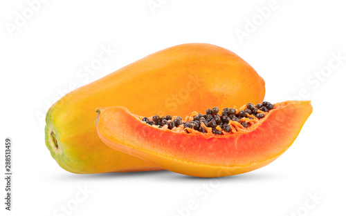 papaya isolated on white backgriund