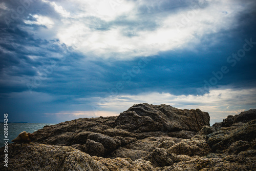 Clouds and the sea above the rocks