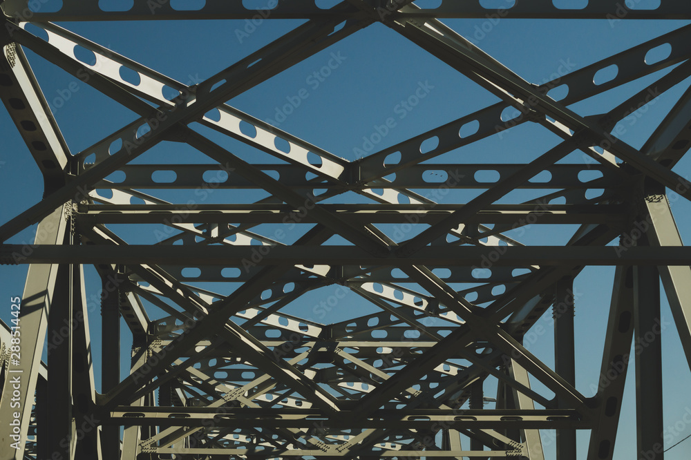 Railway bridge detail. steel construction abstract background