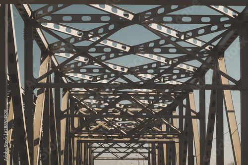 Wallpaper Mural Railway bridge detail. steel construction abstract background Torontodigital.ca