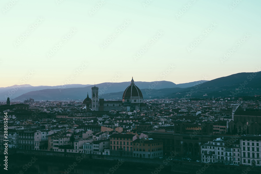 Panoramic view of Florence city from Piazzale Michelangelo