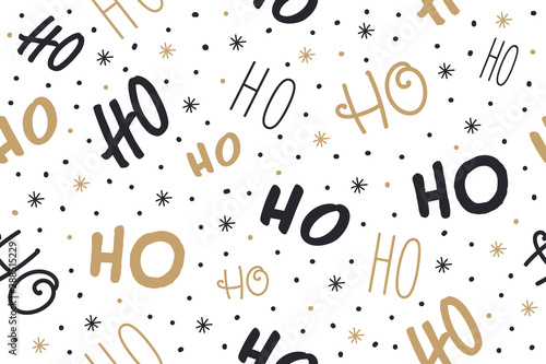 Ho ho ho Santa Claus laugh. Seamless texture pattern isolated white background.