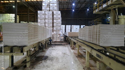 Package for fiber dry pulp pattern background in warehouse