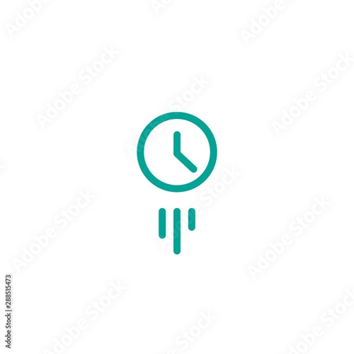 Clock in motion line icon. quick time. rush hour logo. Speed timer symbol.