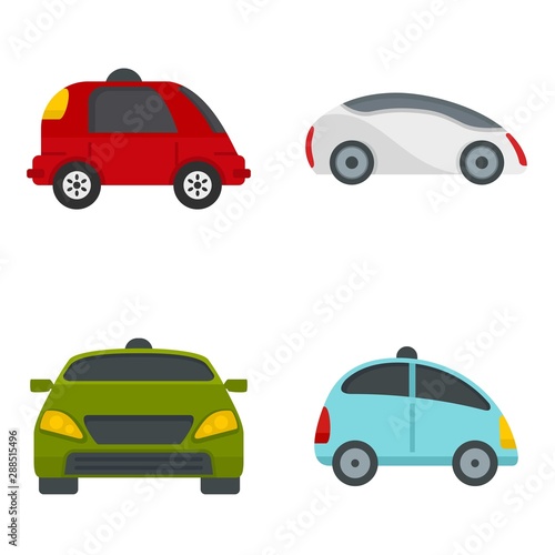 Driverless icon set. Flat set of driverless vector icons for web design