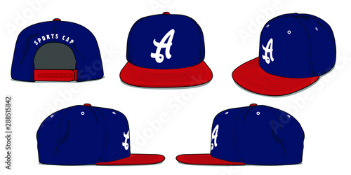 Set of vector template cap mockup