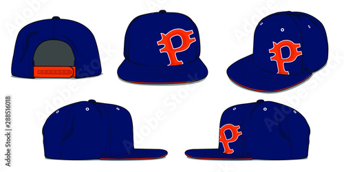 Set of vector template cap mockup