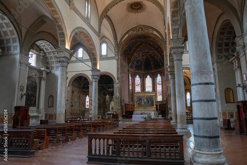 Panoramic view of interior of Santa Maria dei Servi