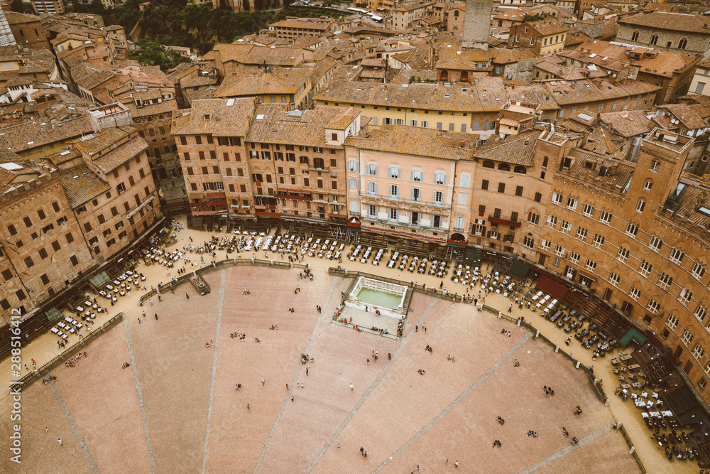 Panoramic view of Piazza del Campo