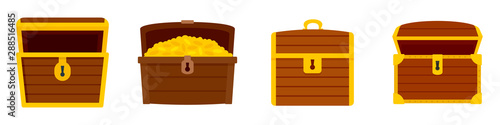 Dower chest icon set. Flat set of dower chest vector icons for web design photo