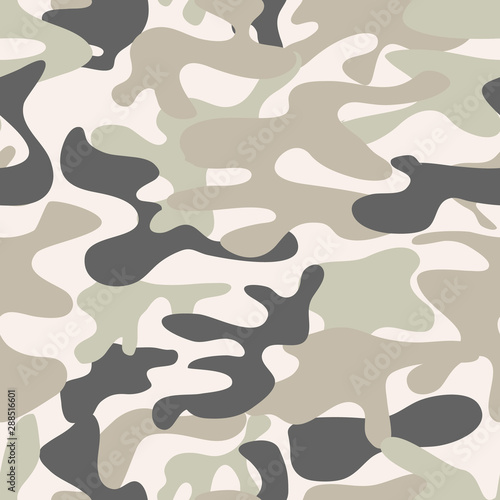 Camouflage pattern. Background of soldier grey. Camouflage pattern background. Classic clothing style masking camo repeat print.