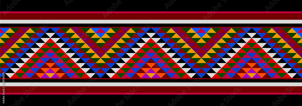 Multicolored Sadu Style Hand Weaving Arabian Patterns - obrazy, fototapety, plakaty 