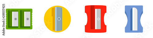Sharpener icon set. Flat set of sharpener vector icons for web design