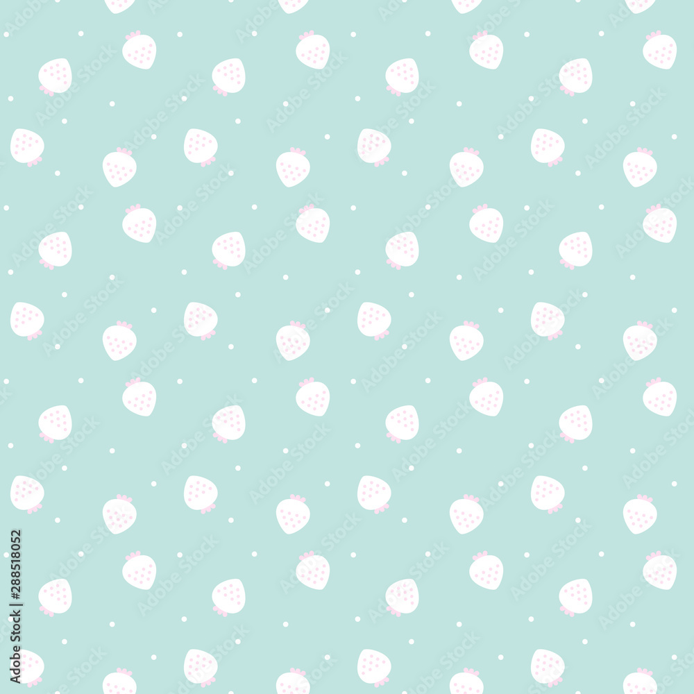 strawberry fabric pattern with fresh spring light