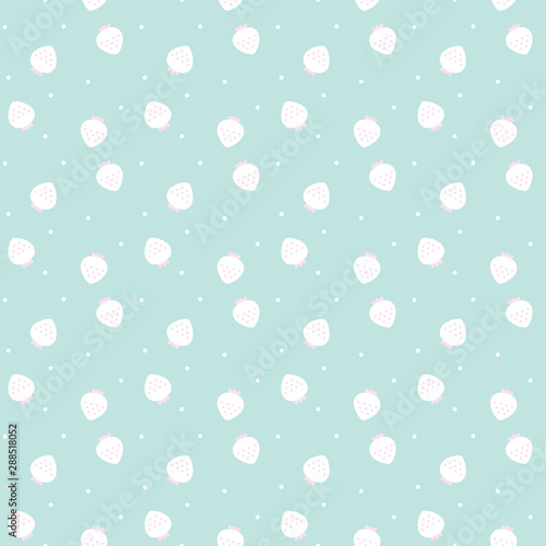 strawberry fabric pattern with fresh spring light