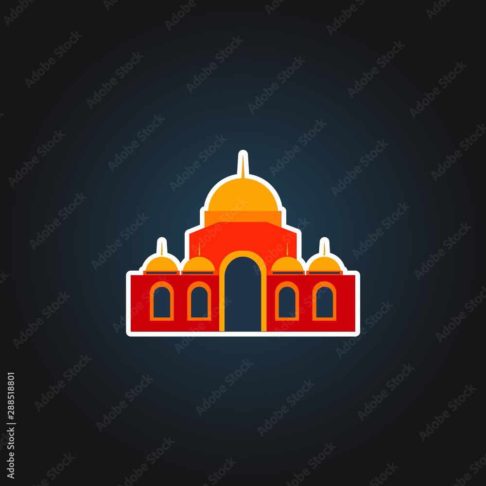 Mosque Flat Style Icon Template Mosque Flat Style Icon Template