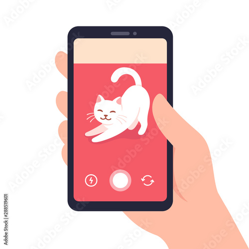 Recording cat video on smatrphone