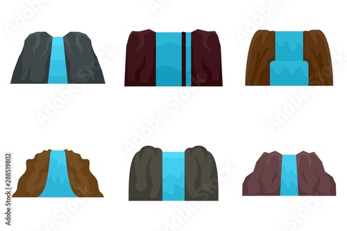 Cascade icons set. Flat set of cascade vector icons for web design