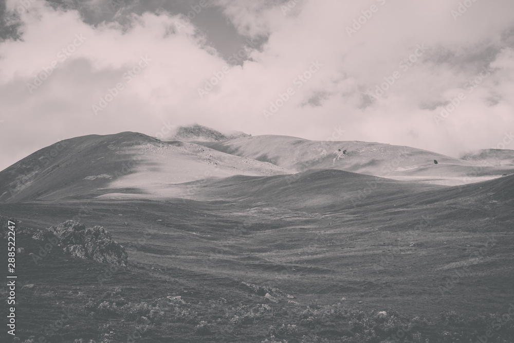 Panorama view of mountains scenes in national park Dombay, Caucasus Panorama view of mountains scenes in national park Dombay, Caucasus