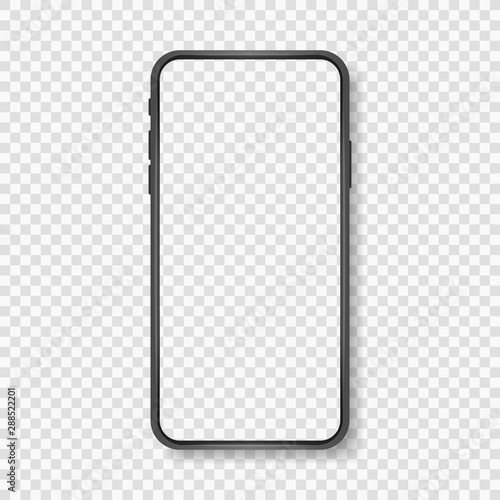 Smartphone blank screen, phone mockup. Template for infographics or presentation UI design interface