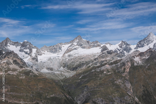 View closeup mountains scene in national park Zermatt, Switzerland