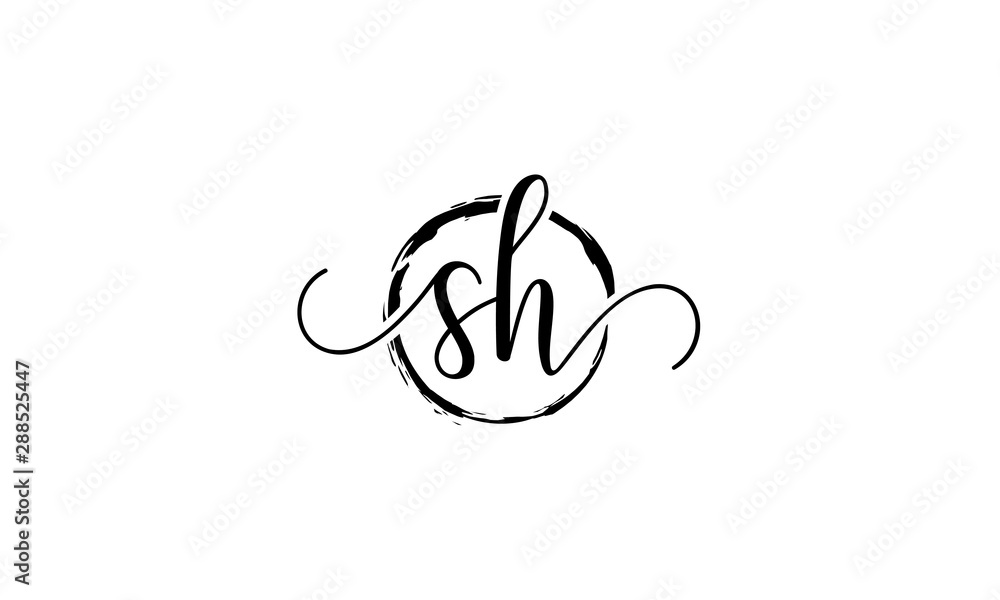 SH Initial handwriting logo vector, SH Initial handwriting logo design with a circle. Zen Circle Brush, handwritten logo for fashion, team, wedding, luxury logo. SH initial logo SH Initial handwriting logo vector, SH Initial handwriting logo design with a circle. Zen Circle Brush, handwritten logo for fashion, team, wedding, luxury logo. SH initial logo