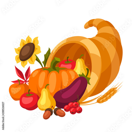 Happy Thanksgiving Day horn of plenty.
