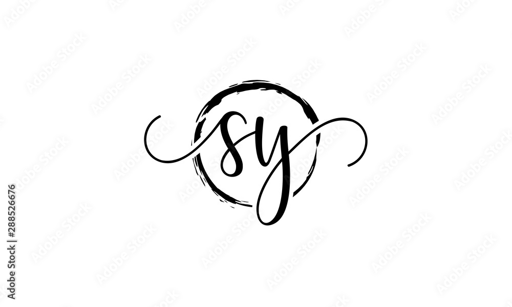 SY Initial handwriting logo vector, SY Initial handwriting logo design with a circle. Zen Circle Brush, handwritten logo for fashion, team, wedding, luxury logo. SY initial logo SY Initial handwriting logo vector, SY Initial handwriting logo design with a circle. Zen Circle Brush, handwritten logo for fashion, team, wedding, luxury logo. SY initial logo