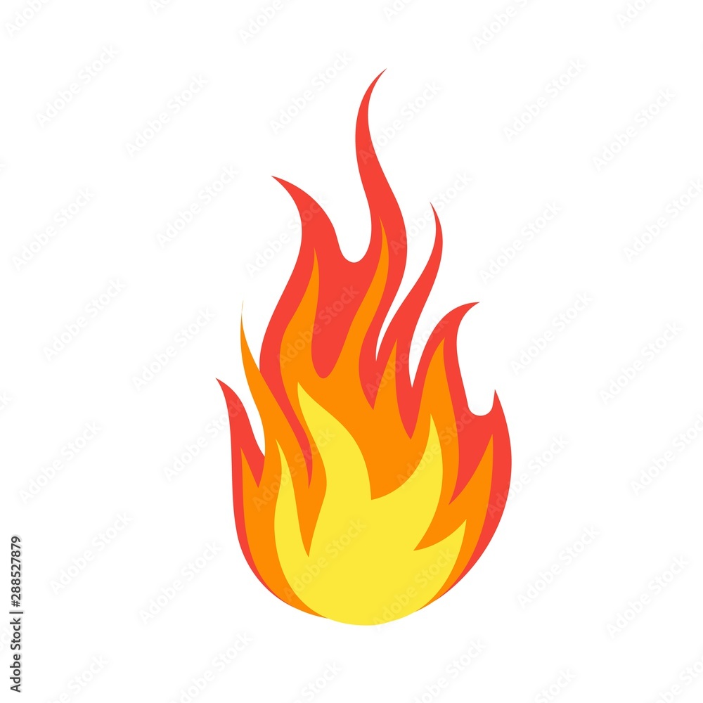 Fire emoji. Simple light creative dangerous energy flame burns fired symbol isolated vector illustration Fire emoji. Simple light creative dangerous energy flame burns fired symbol isolated vector illustration