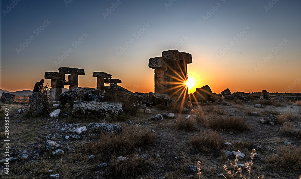 The ancient city of Blaundus; It was built on a peninsula surrounded by deep valleys in the Hellenistic Age. The ancient city of Blaundus; It was built on a peninsula surrounded by deep valleys in the Hellenistic Age.