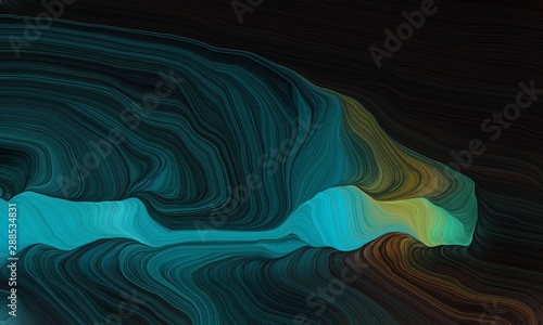 Fototapeta Naklejka Na Ścianę i Meble -  contemporary and modern curved lines waves with very dark blue, light sea green and medium sea green colors. dynamic illustration can be used for canvas, poster, graphic or wallpaper