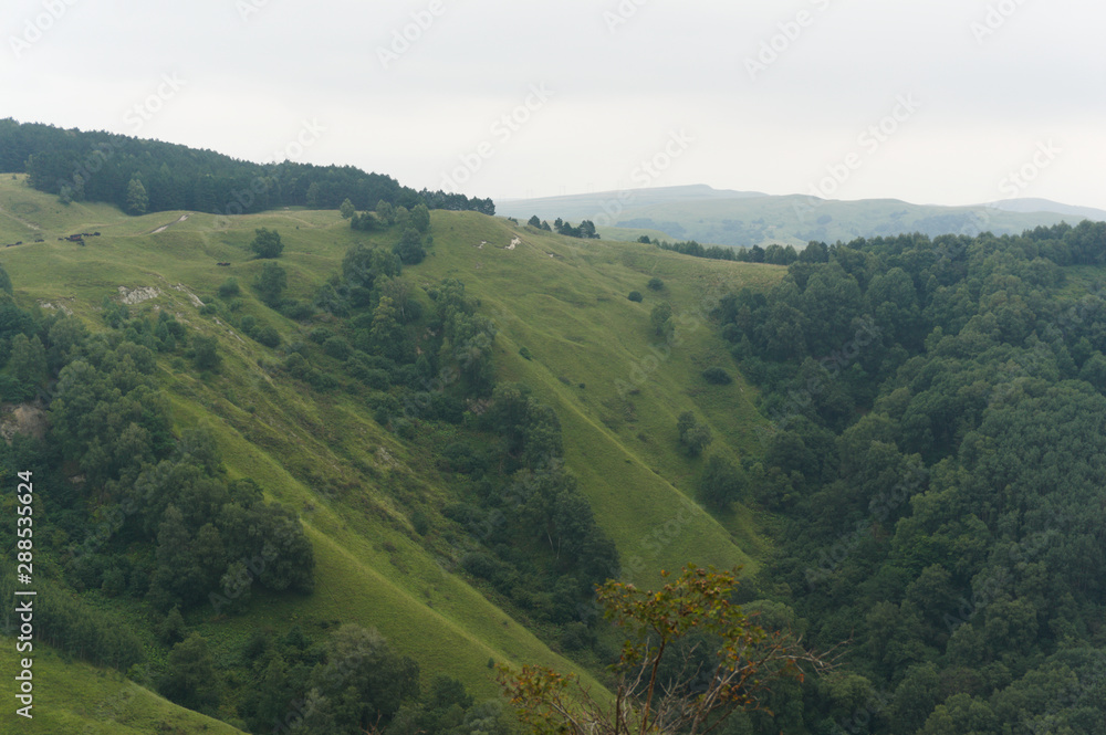 Green lawn grass hill landscape in the caucasus mountains near kislowodsk Green lawn grass hill landscape in the caucasus mountains near kislowodsk