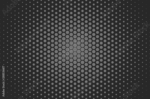 Dark Gray Descending Hexagonal Pattern (Radial, Dark)