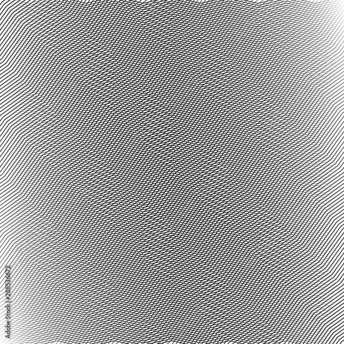 Wavy, waving, zigzag lines crosshatch grid, mesh pattern. Abstract curvy criss-cross lines texture. Tangle wrinkle stripes. Diagonal, oblique strips with rumple, frizzle, crimp distort