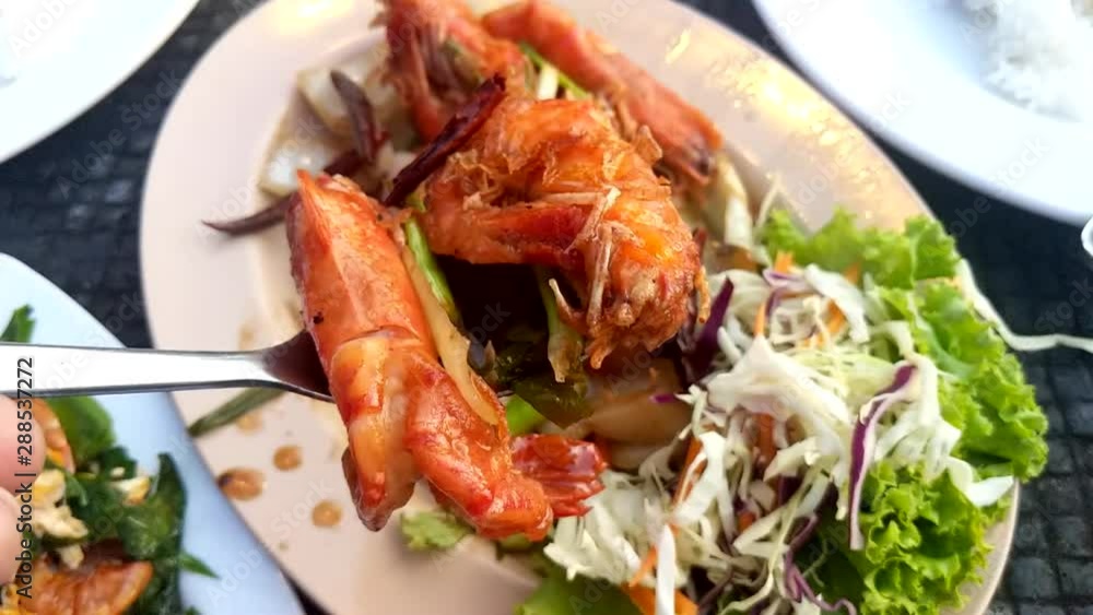 Stir Fried Shrimp with Tamarind Sauce. Thailand food Stir Fried Shrimp with Tamarind Sauce. Thailand food