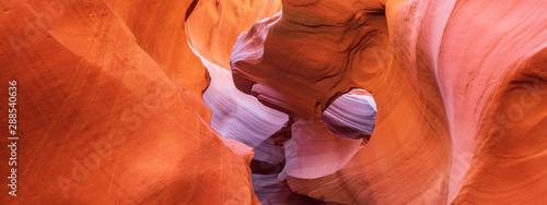 Panoramic view of the famous Antelope Canyon, Page, Arizona, USA 