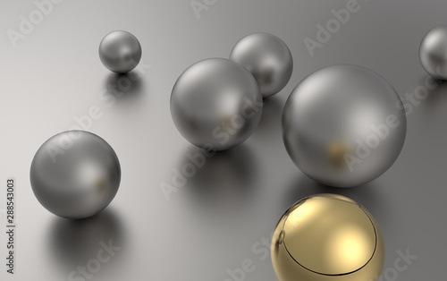 3D gold and silver spheres