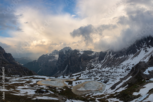 Laghi dei Piani in spring. Tre Cime, South Tyrol, Italy photo