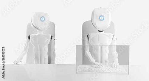 robots working on computer ...