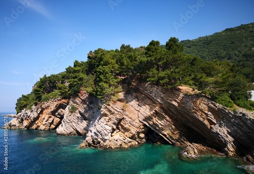 gulf of montenegro at the foot of budva castle