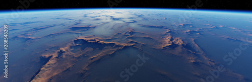 High altitude view from above, panorama view photo