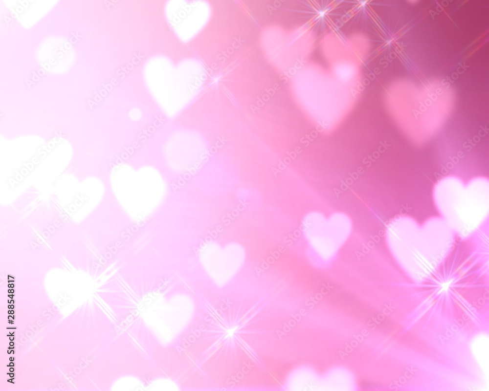 pink heart shape on gradient pink background with glitter glow effect