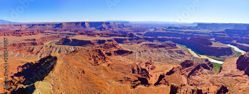 View of Dead Horse Point State Park and Canyonlands National Park in the background in Utah, USA.