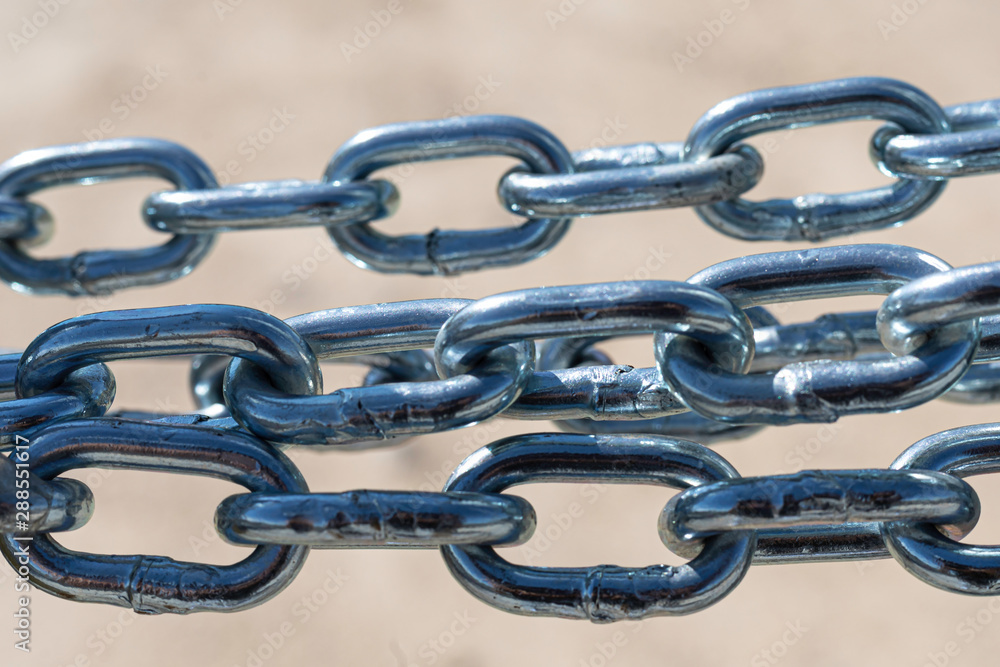 Fototapeta premium Steel chains protecting a space
