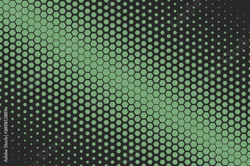Green Descending Hexagonal Pattern  Diagonal  Dark 