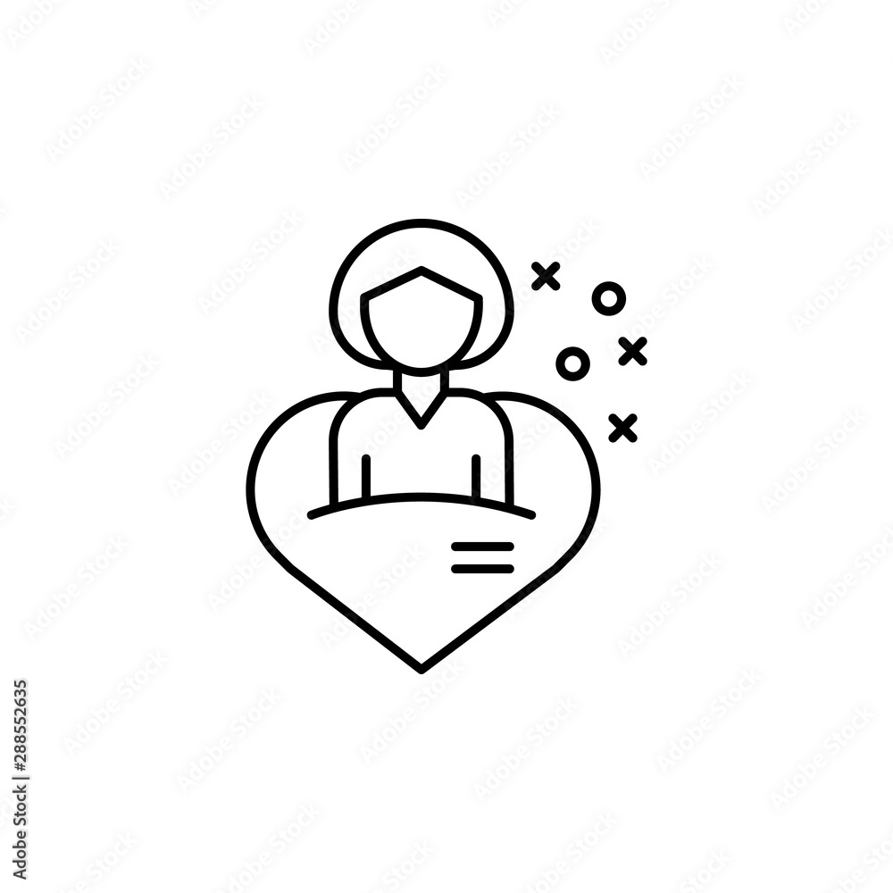 Care heart girl friend icon. Element of friendship icon Care heart girl friend icon. Element of friendship icon